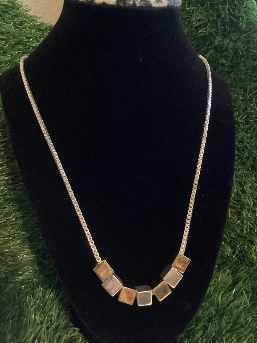 Napier gold/Silver Tone Geometric Square Pendant Necklace - Women Jewelry